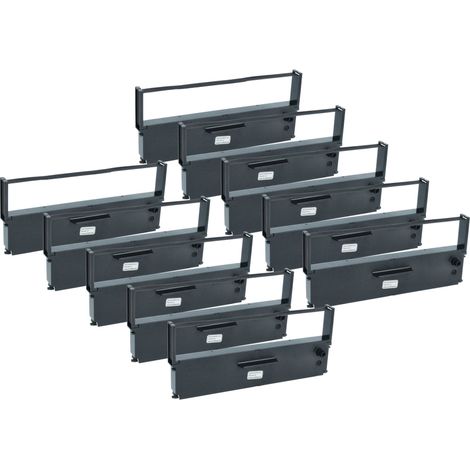 vhbw 10x Ribbon Cartridge Replacement for Epson S015369 for Dot Matrix, Receipt Printer - Black Ink Ribbon (1/4)
