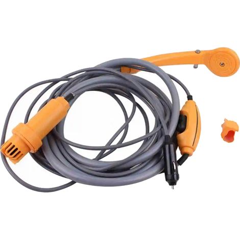 Douche de camping portable, débit réglable, installation facile, orange (1/2)
