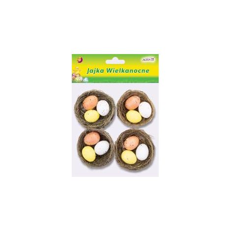 Uova di plastica in nidi da 5 cm, confezione da 4. WPJ-5298