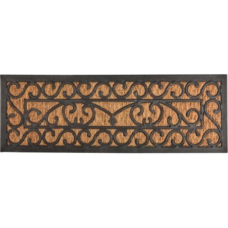 Felpudo de coco y goma estilo clásico victoriano 75,5x25,2 cm