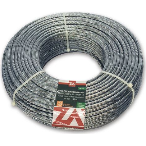 FUNE ACCIAIO ZINCATO ANTIGIRO 133F D 3 100 M