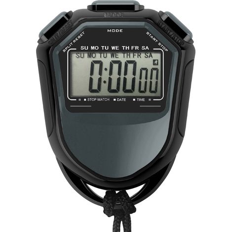 ZJchao Tragbarer LCD-Digital-Chronographenzähler mit Gurt für Trainingsaktivitäten (schwarz) (1/5)