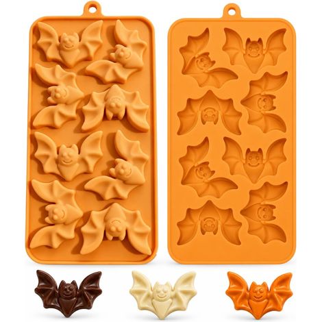 Moule en silicone chauve-souris d'Halloween, moule à 8 cavités, moule à bonbons au chocolat, 1 paquet (1/5)