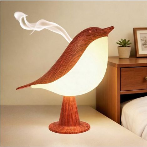 Lampe oiseau rechargeable, petite lampe de chevet avec 3 températures de couleur et télécommande, design amovible, pour chambre et bureau (1/5)