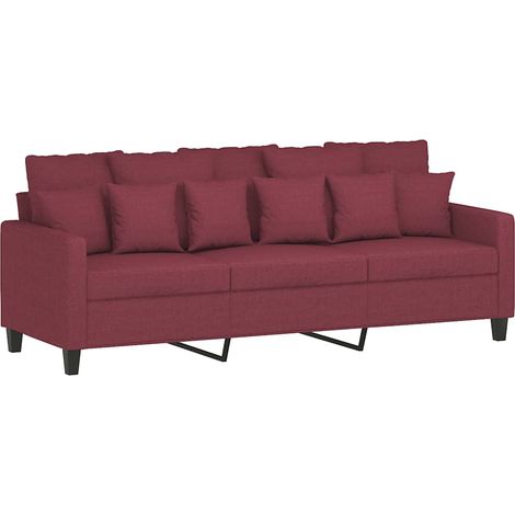 Canapé à 3 places,Sofa pour Salon,Banquette Rouge bordeaux 180 cm Tissu CFW156357 (1/5)