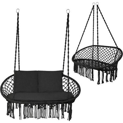 Balançoire double noire Gardlov en forme de nid-de-pie (1/5)
