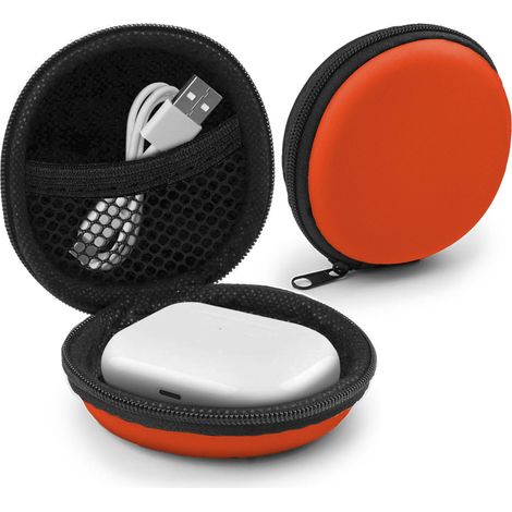 Étui universel pour écouteurs intra-auriculaires, protection rigide, transport multifonctionnel, orange. (1/5)
