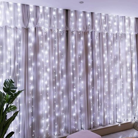 Guirlande Lumineuse - 300 LED - 8 Modes - Télécommande Incluse - Alimentation USB - Blanc - 3 x 3 M - Décoration Intérieure Extérieure (1/5)