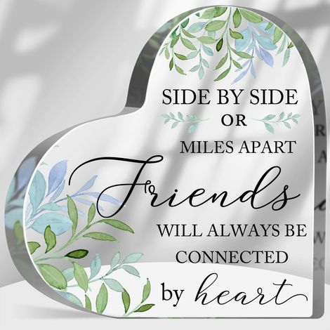 Plaque acrylique cœur décoratif, objet cadeau pour papa maman sœur(15 cm) (1/4)
