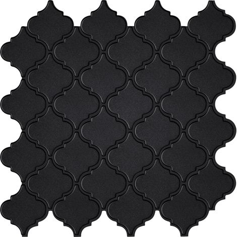 Rivestimento autoadesivo per pareti della cucina, design 3D nero opaco di alta qualità, piastrelle autoadesive per pareti, piastrelle autoadesive per cucina e bagno (10 piastrelle, 30,5 x 30,5 cm) (1/5)
