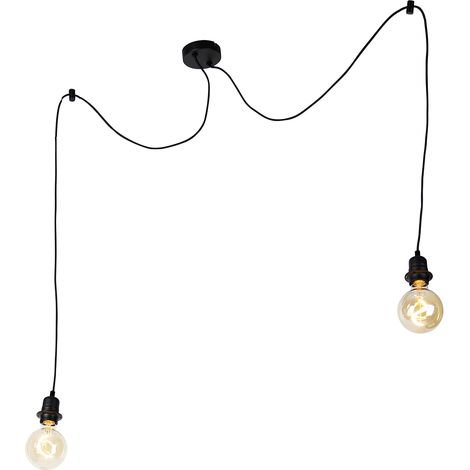 Modern Pendant Lamp Black 2-Light - Cava