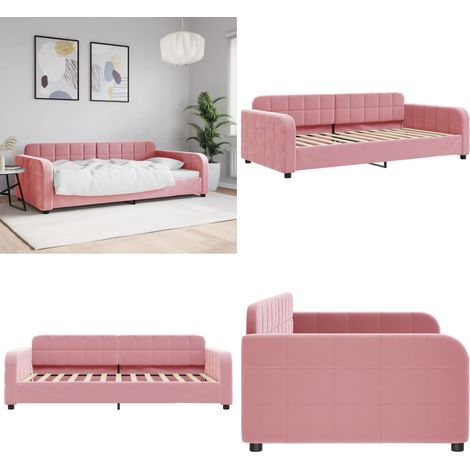 vidaXL Lit de repos rose 100x200 cm velours (1/5)