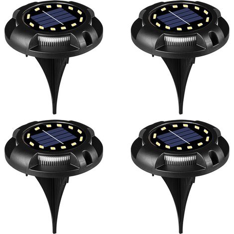 Lampes solaires d'extérieur 12 LED étanches pour jardin, terrasse, escaliers, allée, décoration, lumière chaude (lumière latérale bleue)-AquaForge (1/5)