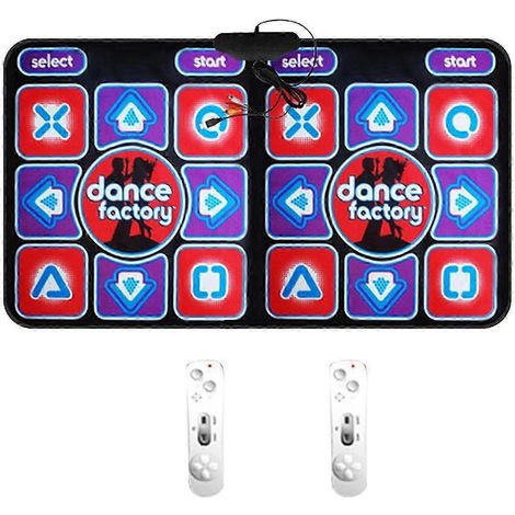 Tapis de danse double pour enfants et adultes, tapis de danse filaire double utilisateur, antidérapant, avec 2 télécommandes pour PC.