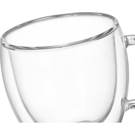 2er-Pack Mehrzweck-Wasserbecher aus Glas, großes Fassungsvermögen, sicher, transparent, doppelwandig, für Zuhause (1/5)