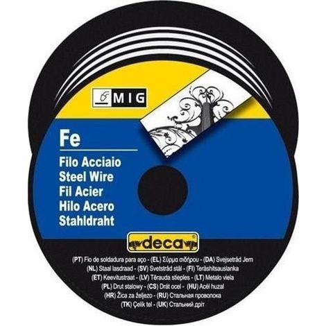 Fil à souder acier 0,6mm – Bobine 0,7kg – Pour soudure MIG/MAG – Nécessite apport de gaz – Deca
