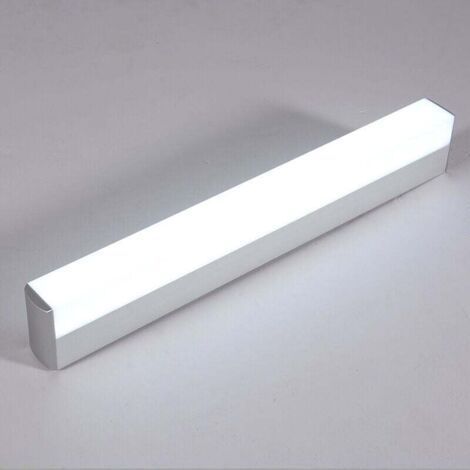 Miroir de salle de bain carré avec écran intégré, acier inoxydable et acrylique, miroir cosmétique, faible consommation d'énergie, haute luminosité, LED, 55 cm, lumière blanche. (1/5)