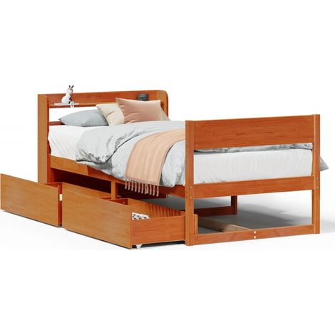 Maison Exclusive - Letto senza Materasso Marrone Cera 75x190 cm in Legno di Pino