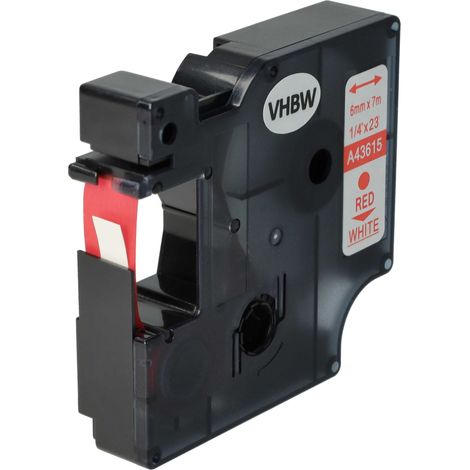 vhbw Label Tape compatible with Dymo 5000, 2000, 5500 Label Printer 7m x 6 mm, Red on White (1/4)