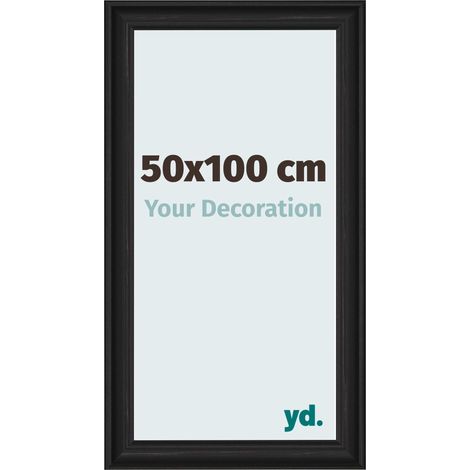 yd. - Cadre photo 50x100 - Noir Grain de Bois - MDF - Lazio