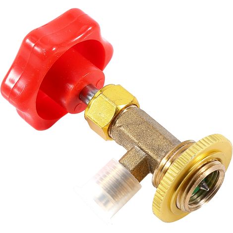 Ortviai Robinet d’ouverture pour bouteille de gaz réfrigérant R134a – M14/1/4", filetage femelle, laiton robuste, rouge doré