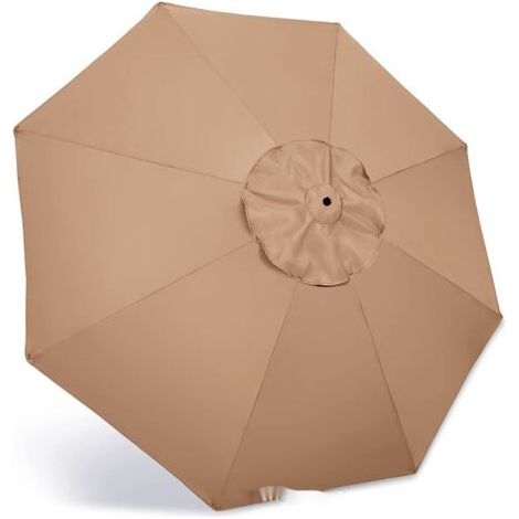 Auvent de remplacement pour parasol de terrasse de 2,7 m, housse de remplacement épaisse et solide pour parasol de marché avec 6 baleines, auvent de protection solaire pour parasol d'extérieur (1/4)