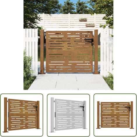The Living Store Gartentor 105x105 cm Cortenstahl Quadratisches Design - Gartentor - Cortenstahl - Metalltor - Zaun - Gartenzaun (1/5)