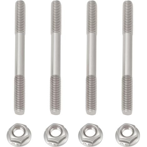 ECSiNG 4 Set Goujons d'échappement et Écrous M6x65 M6x1.0 en Acier Inoxydable Double Filetage Compatible avec Superdream CB250N CB400N (1/5)