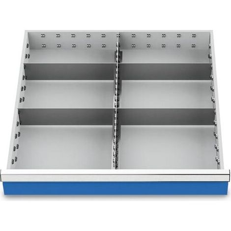 Schubladeneinteilung R 24-24 mit Metalleinteilung für Front 150 mm Maße in mm (BxT): 600 x 600 (1/4)