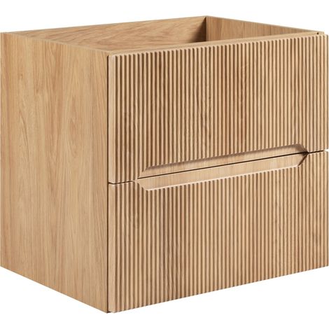 Meuble sous vasque suspendu 2T L.60 cm effet chêne Hikora NOVO Furnidea (1/5)