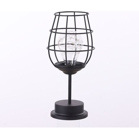 Lampada decorativa a LED in ferro battuto a forma di calice da vino, luce notturna soffusa per uso interno in camera da letto e comodino, lampada piccola ed elegante (1/4)