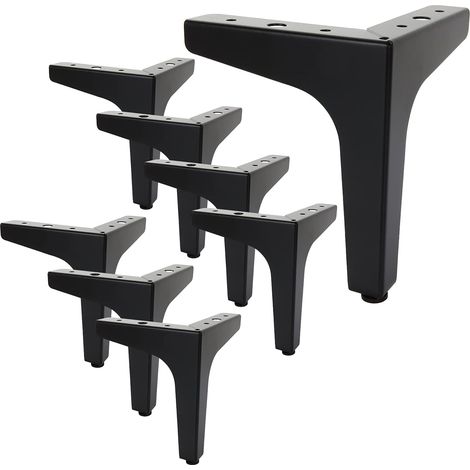 Lot de 8 pieds épingle 15 cm– Design industriel – Fixation facile avec vis – Charge max 200 kg par pied - Pied Meuble épingle pour Placard, Canapé (1/5)
