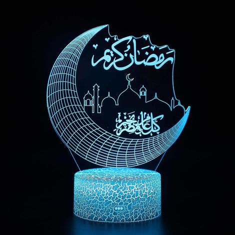 Lampe 3D avec télécommande, lampe LED 16 couleurs, intensité variable, interrupteur tactile, alimentation USB/piles, bicolore (1/5)