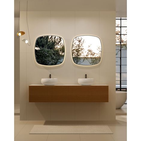 MIROIR CATANIA 100x100 NOIR MAT (1/3)