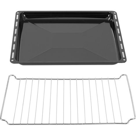 Plaque de Four Émaillée et Grille - 1 Ensemble - Acier Émaillé - Résistance Pyrolyse - Pour Bosch Siemens Constructa - 45,5x37,5x3 cm (1/5)