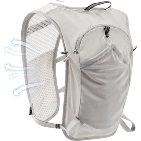 Gilet da corsa idratante - Zaino leggero - Attività all'aperto - Materiale traspirante e impermeabile - 34x43 cm - Grigio chiaro (1/5)