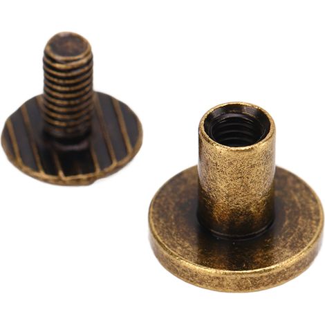 200 Rivets en Laiton Chicago 9.5x8mm, Fixation Durable pour Albums Photos, Rivets de Reliure en Bronze Antique (1/5)