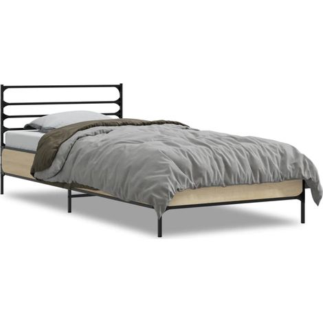 Maison Exclusive - Bettgestell Sonoma-Eiche 75x190 cm Holzwerksto (1/5)
