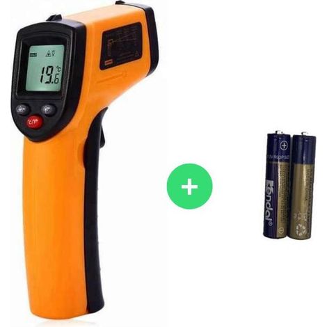 Thermomètre infrarouge numérique de -50 °C à 330 °C avec piles, pour barbecue, piscine, réfrigérateur et usage intérieur/extérieur (1/2)