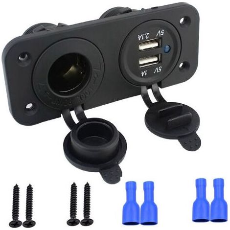 Prise de courant allume-cigare 12V / 24V, adaptateur de prise de chargeur marin étanche pour voiture marine moto Camion ATV RV, avec fiche de prise d'allume-cigare à fusible pour bateau (1/5)