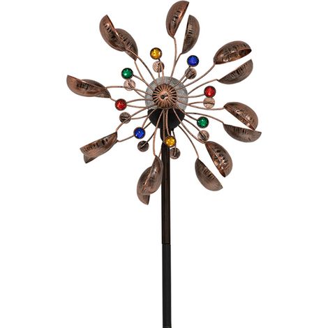 75-Zoll-Windspiel „Jewel Cup“ – Solarbetrieben mit mehrfarbiger LED-Glaskugel – Kinetische Metall-Windmühle mit zwei Drehrichtungen – Einfach zu montieren (1/5)