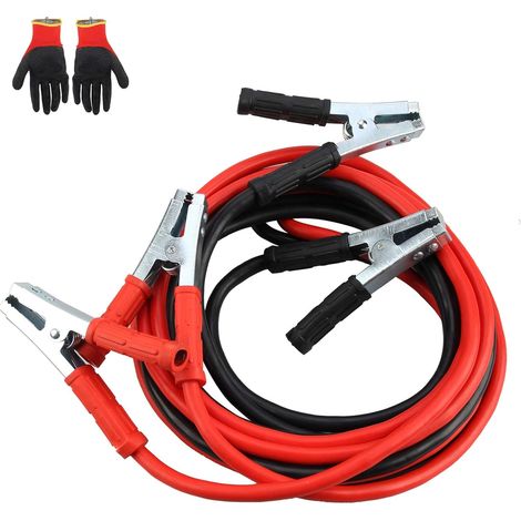 Jumper Cables 5M Heavy Duty Booster Cables 2000Amp Professional Battery Booster Jumper Cables and Gloves Jump Leads for HGV Cars Vans and Trucks