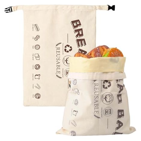 Sac a Pain en Cire d'Abeille Naturelle Reutilisable pour Baguette Conservez votre pain frais plus longtemps avec ce sac a pain cire (1/4)