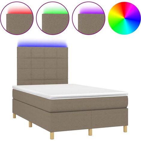 Maison Exclusive - Boxspringbett mit Matratze & LED Taupe 120x190