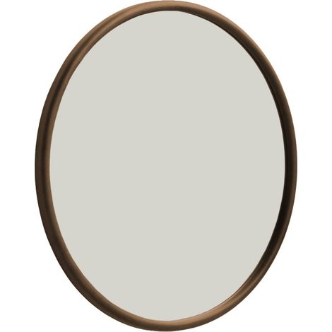 Miroir rond bois d'hévéa Ø60cm noyer - Ivy (1/4)