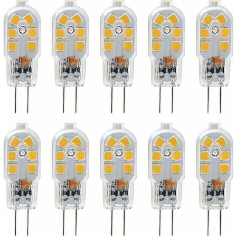 Vtizikl LaBlanc Ampoule LED G4 12V, 2W Equivalent 10W Halogène Lampe, Pas De Scintillement 200LM, Blanc Chaud 3000K, 360° Angle de Faisceau, Non-Dimmable, Pack de 10 (1/4)
