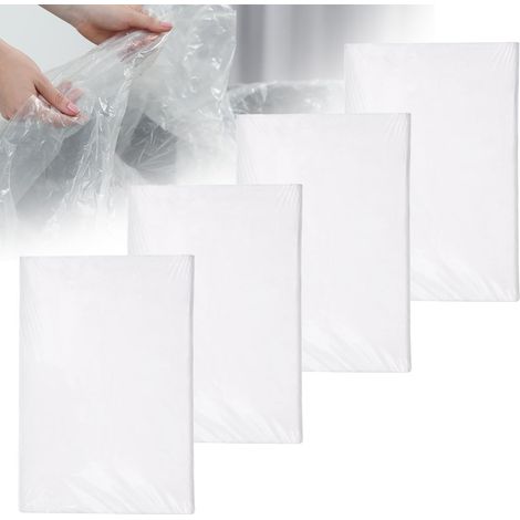 4 Pièces Bache de Protection Peinture Extra-larges, Plastiques de Protection Anti-poussière Transparent, Grand Protection Sol Peinture pour la Protection des Tapis et des Meubles(4m x 5m) (1/5)