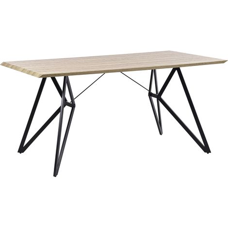Tavolo da Pranzo Moderno Industriale Legno Chiaro 160 x 90 cm Buscot