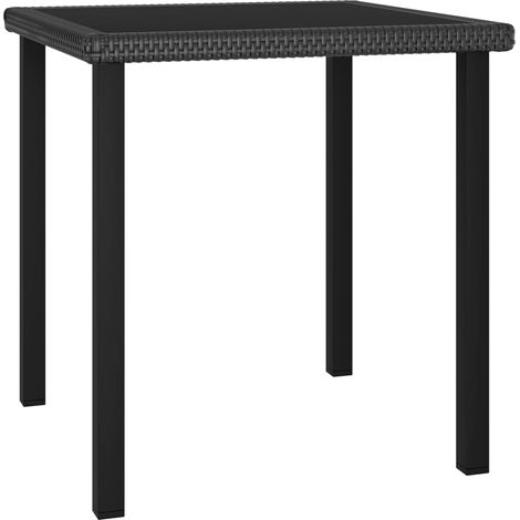 Table à dîner de jardin Noir 70x70x73 cm Résine tressée vidaXL (1/4)