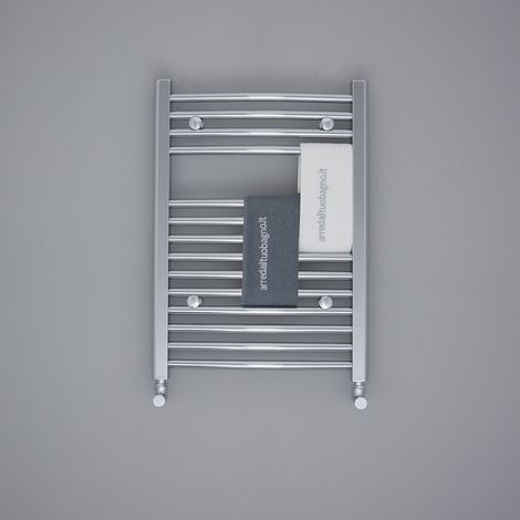 Termoarredo per Bagno Curvo Cromato Warm 80x60 Cm Interasse 55 cm